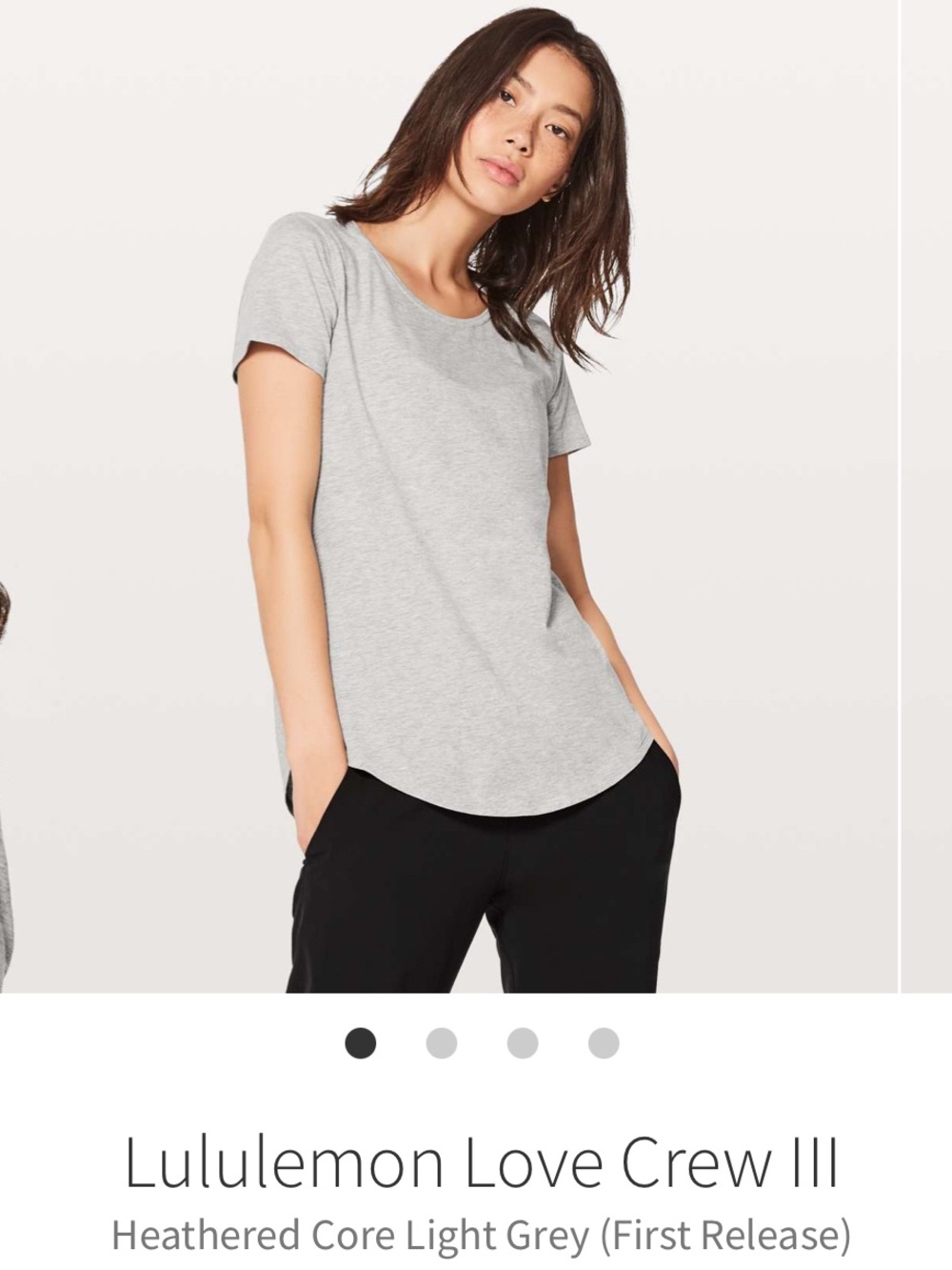 lululemon athletica love crew iii Heathered Light Grey Short Sleeve Tee